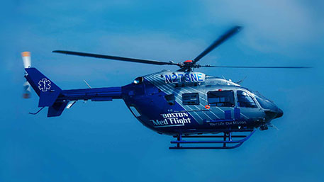 Medfight helicopter in flight